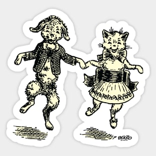 Cat and Dog Dance 1 Sticker